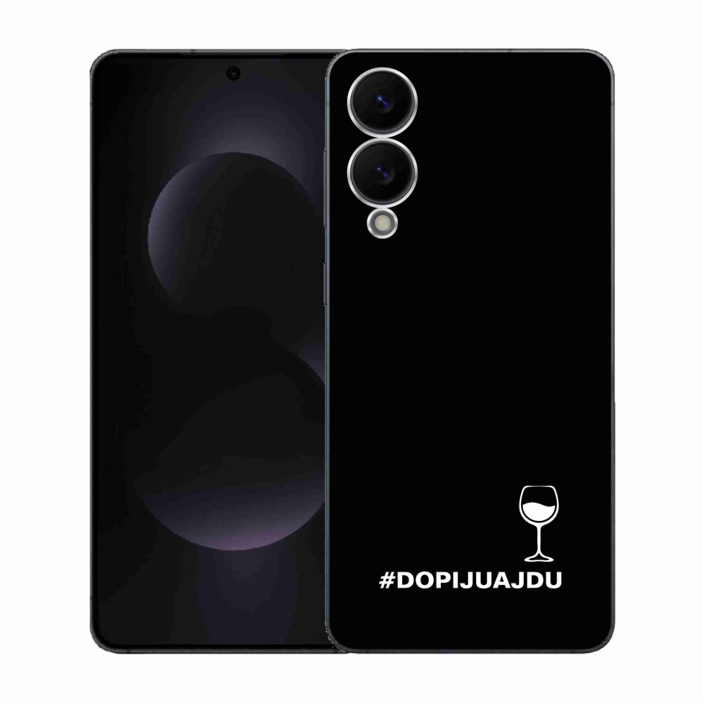 Gélový kryt mmCase na Samsung Galaxy S25 Edge - vínny motív čierne pozadie
