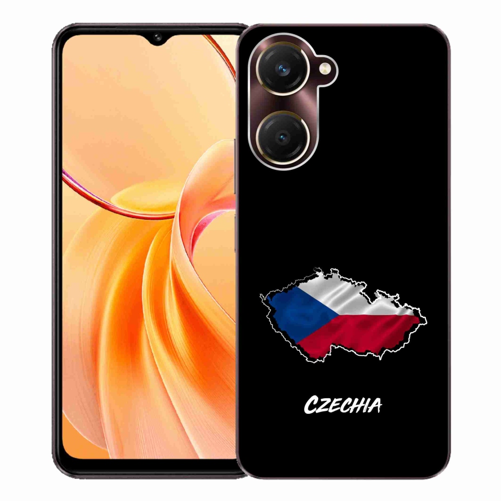 Gélový kryt mmCase na Vivo Y28s 5G - Czechia čierne pozadie