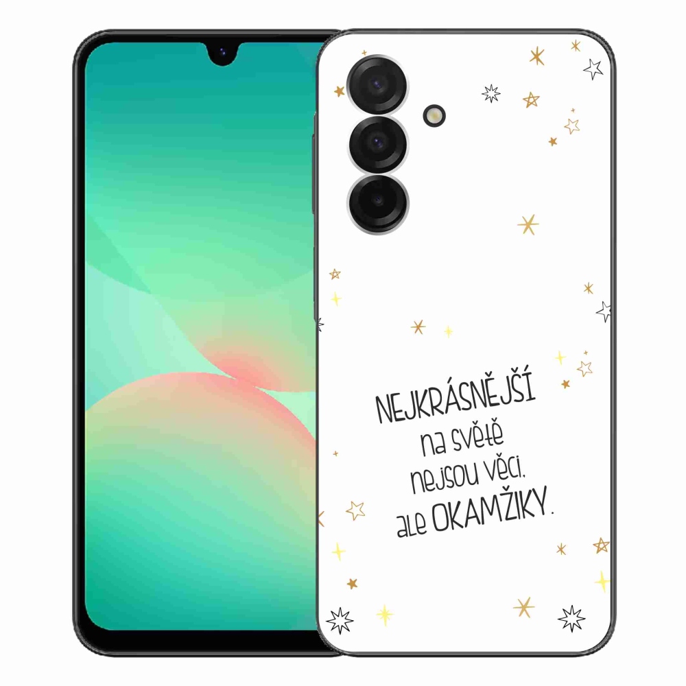 Gélový kryt mmCase na Samsung Galaxy A26 5G - citát 4 biele pozadie