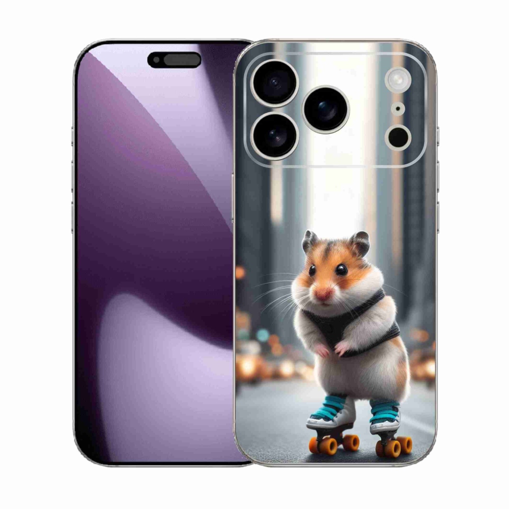 Gélový kryt mmCase na iPhone 17 Pro - škrečok na korčuliach