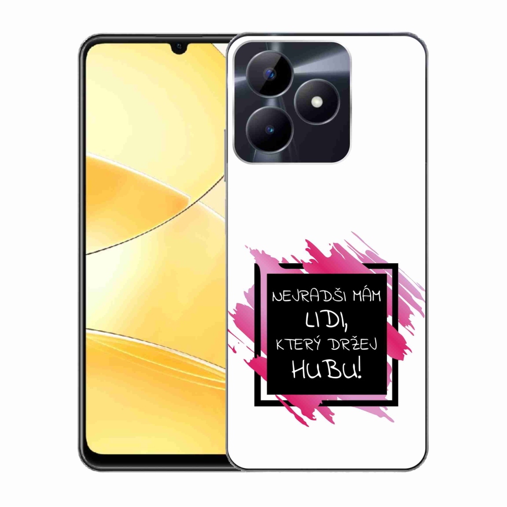 Gélový kryt mmCase na Realme C51/C53 - vtipný text 7 čiernobiele pozadie