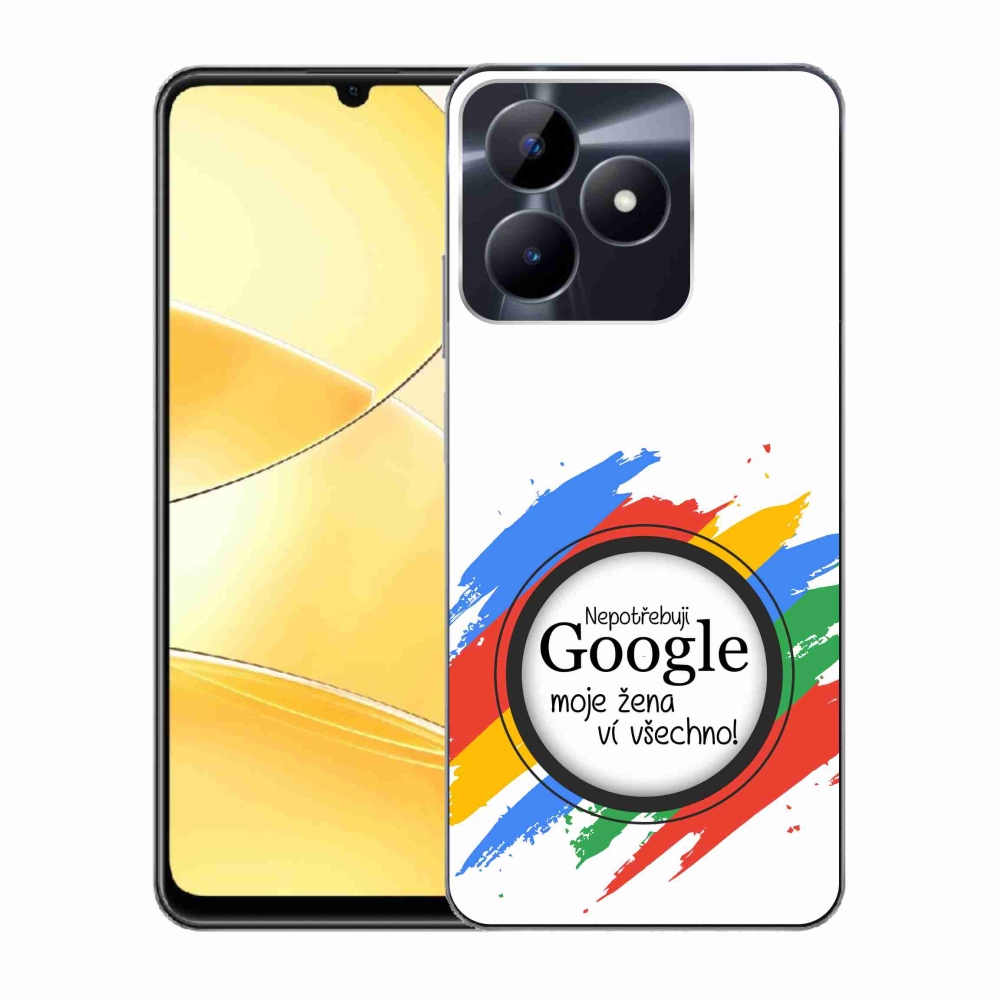 Gélový kryt mmCase na Realme C51/C53 - žena vie všetko biele pozadie
