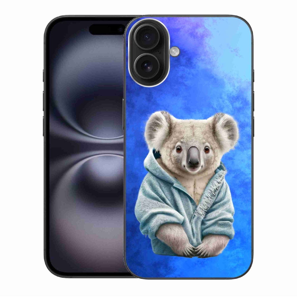 Gélový kryt mmCase na iPhone 16 Plus - koala vo svetri