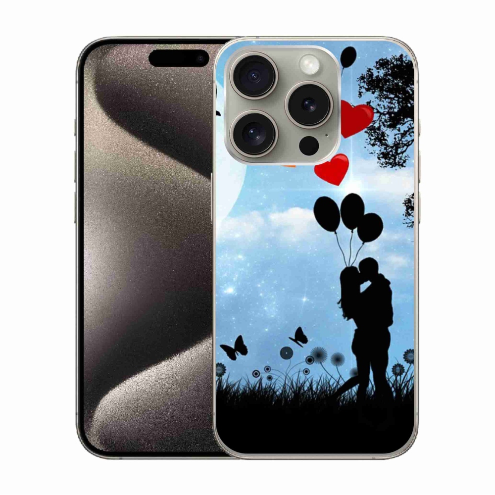 Gélový obal mmCase na iPhone 15 Pro - zamilovaný pár