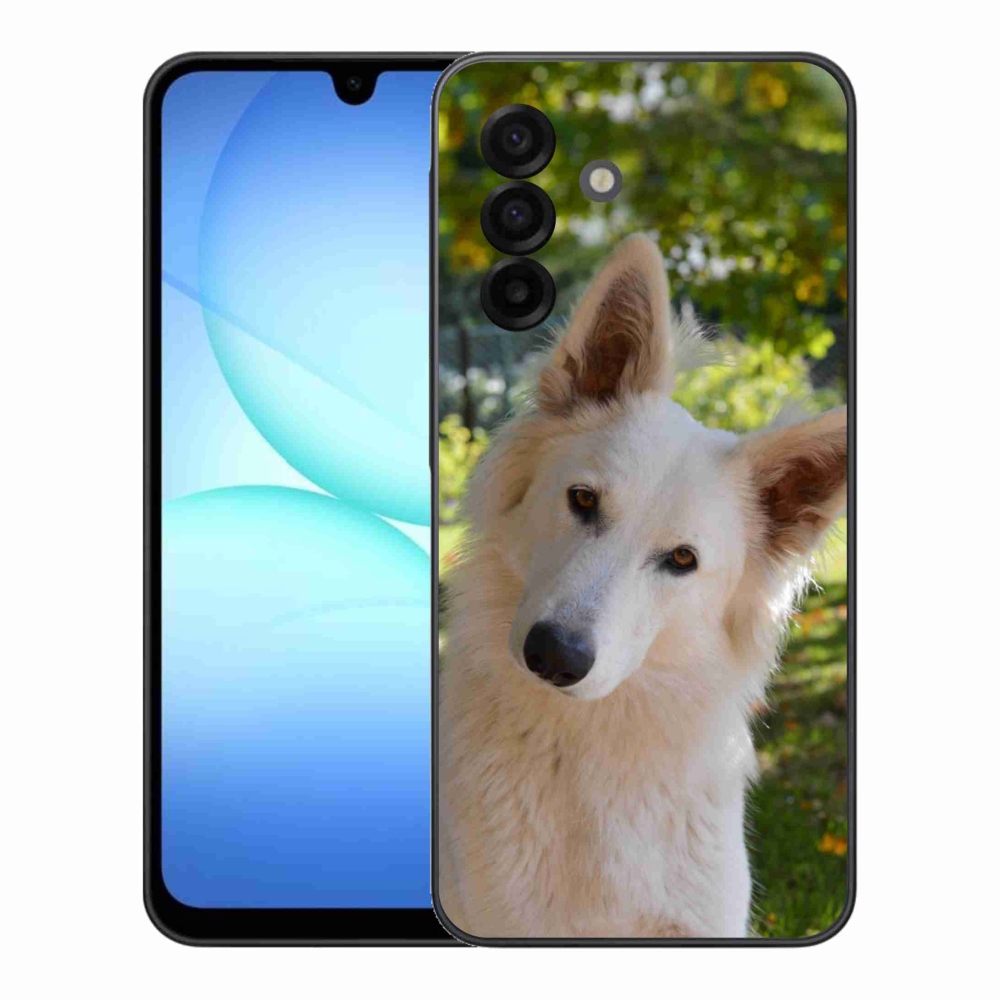Gélový kryt mmCase na Samsung Galaxy A17 5G - biely švajčiarsky ovčiak 1