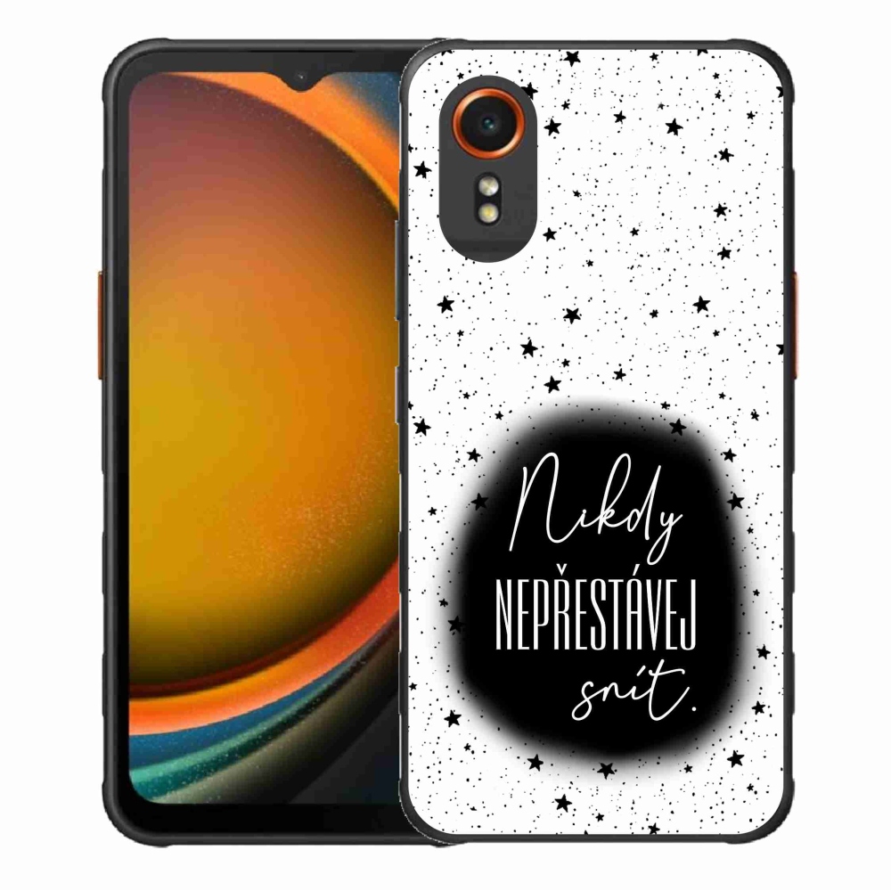 Gélový kryt mmCase na Samsung Galaxy Xcover 7 - citát 1 čiernobiele pozadie