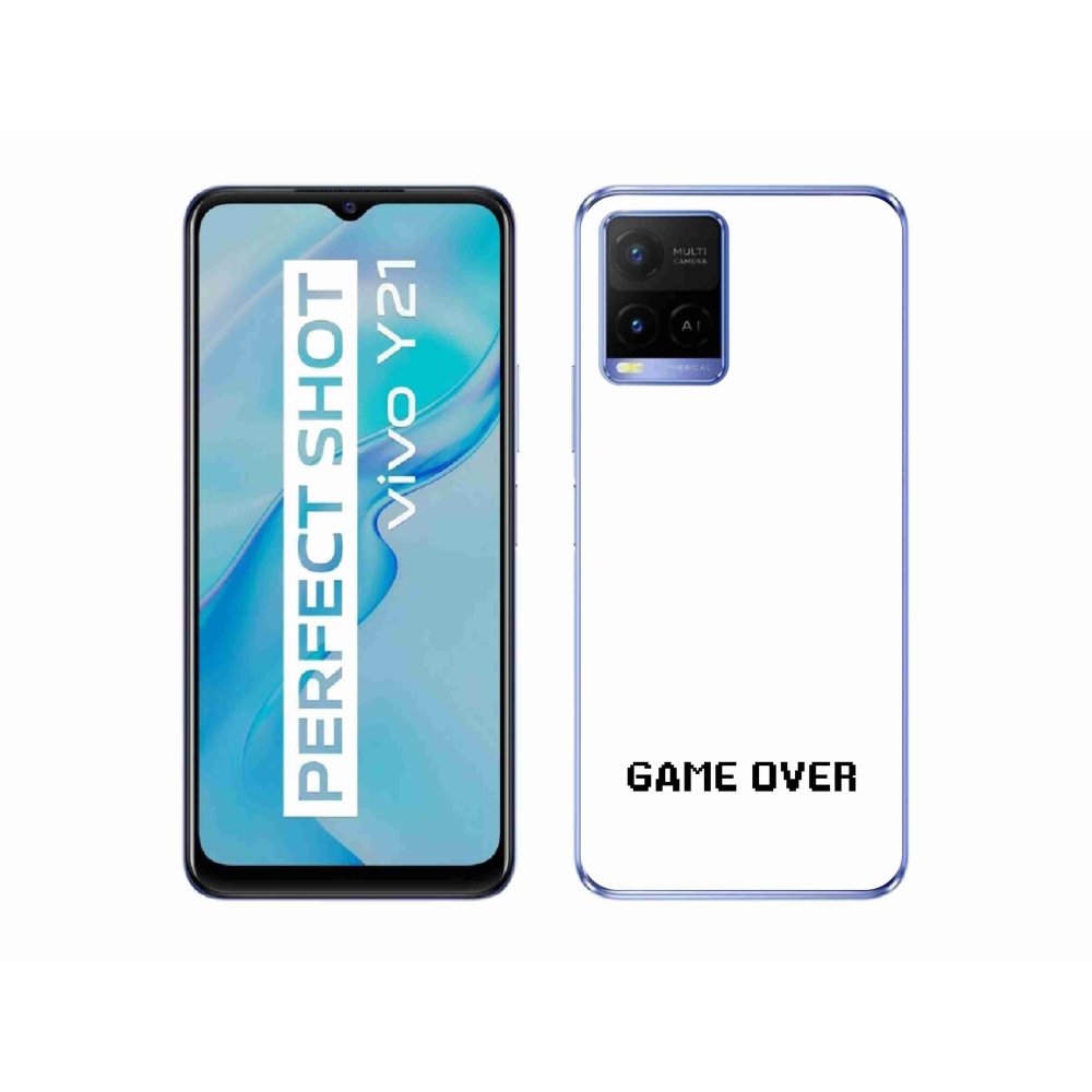 Gélový kryt mmCase na Vivo Y21/Y21s/Y33s - game over biele pozadie