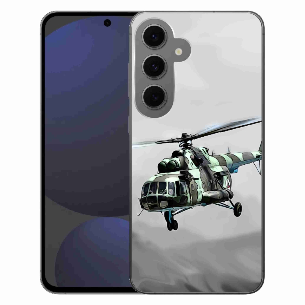 Gélový kryt mmCase na Samsung Galaxy S24 FE - vojenský vrtuľník