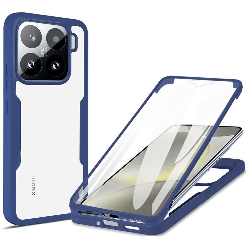 Acryl gélový obal s rámčekom pre ochranou displeja na Xiaomi 15 - modrý