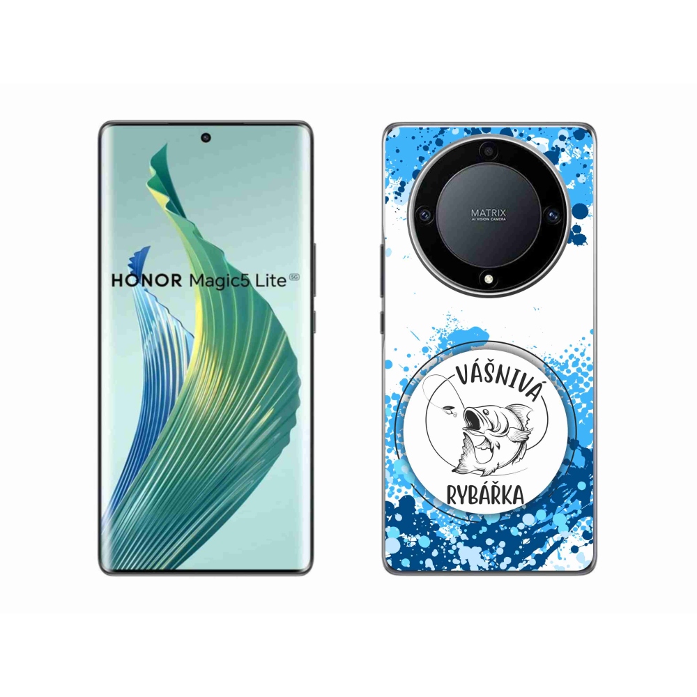 Gélový kryt mmCase na Honor Magic 5 Lite 5G - vášnivá rybárka biele pozadie