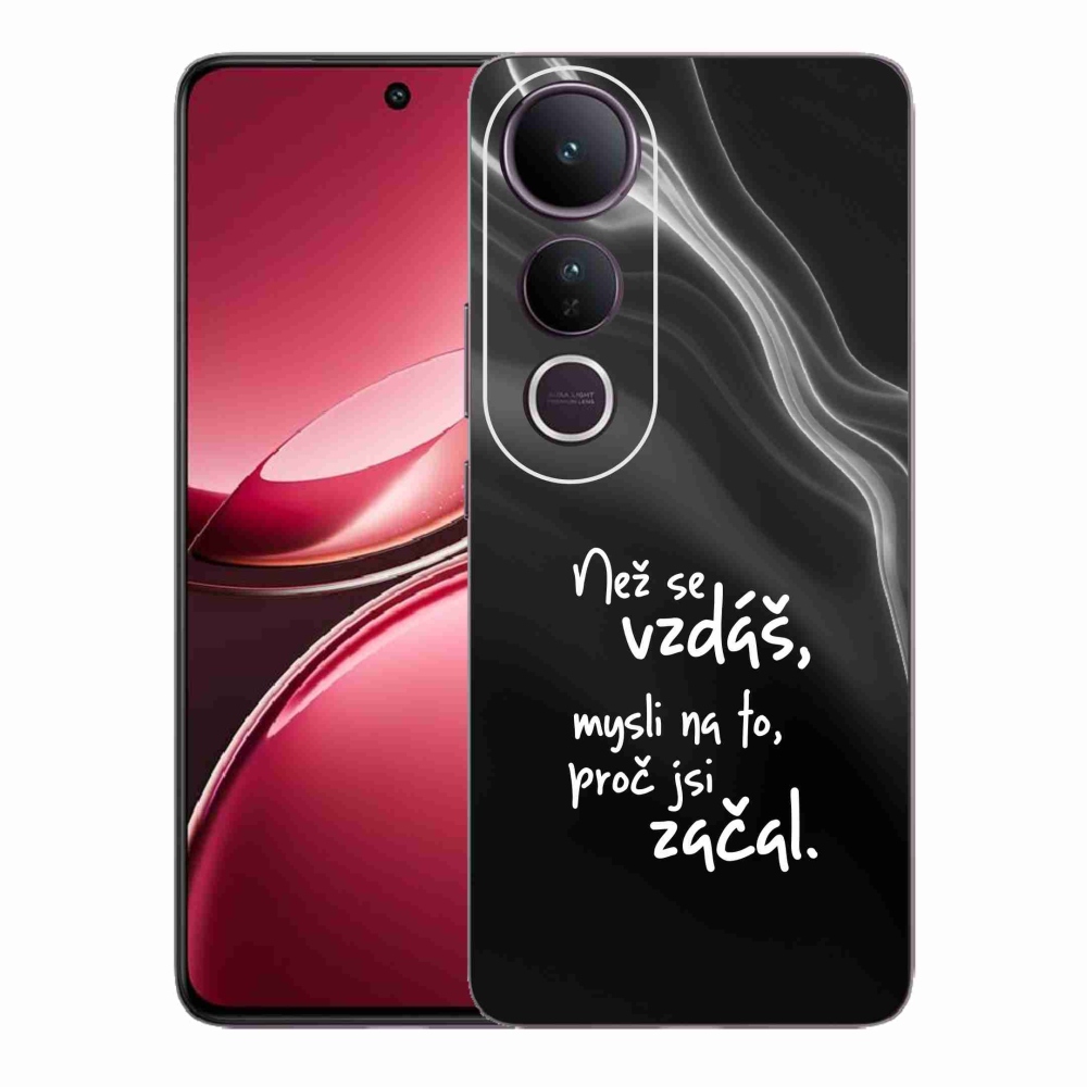 Gélový kryt mmCase na Vivo V50 Lite 4G/5G - citát 2 čierne pozadie