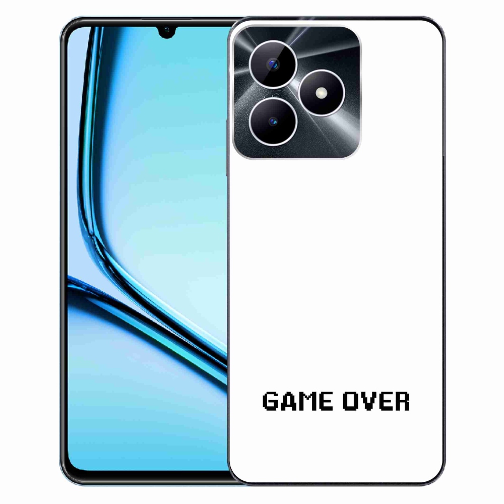 Gélový kryt mmCase na Realme Note 50 - game over biele pozadie