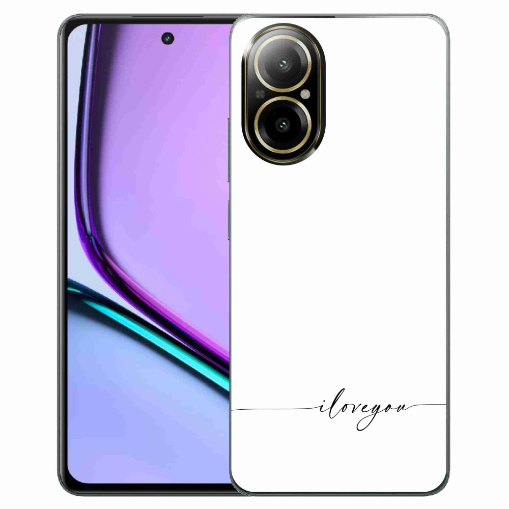 Gélový kryt mmCase na Realme C67 - I love you biele pozadie
