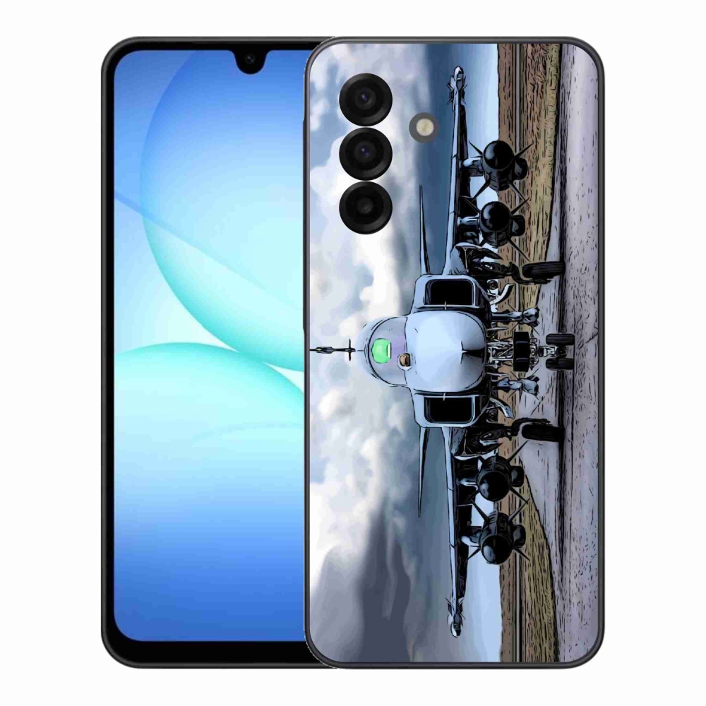 Gélový kryt mmCase na Samsung Galaxy A17 4G/5G - vojenské lietadlo