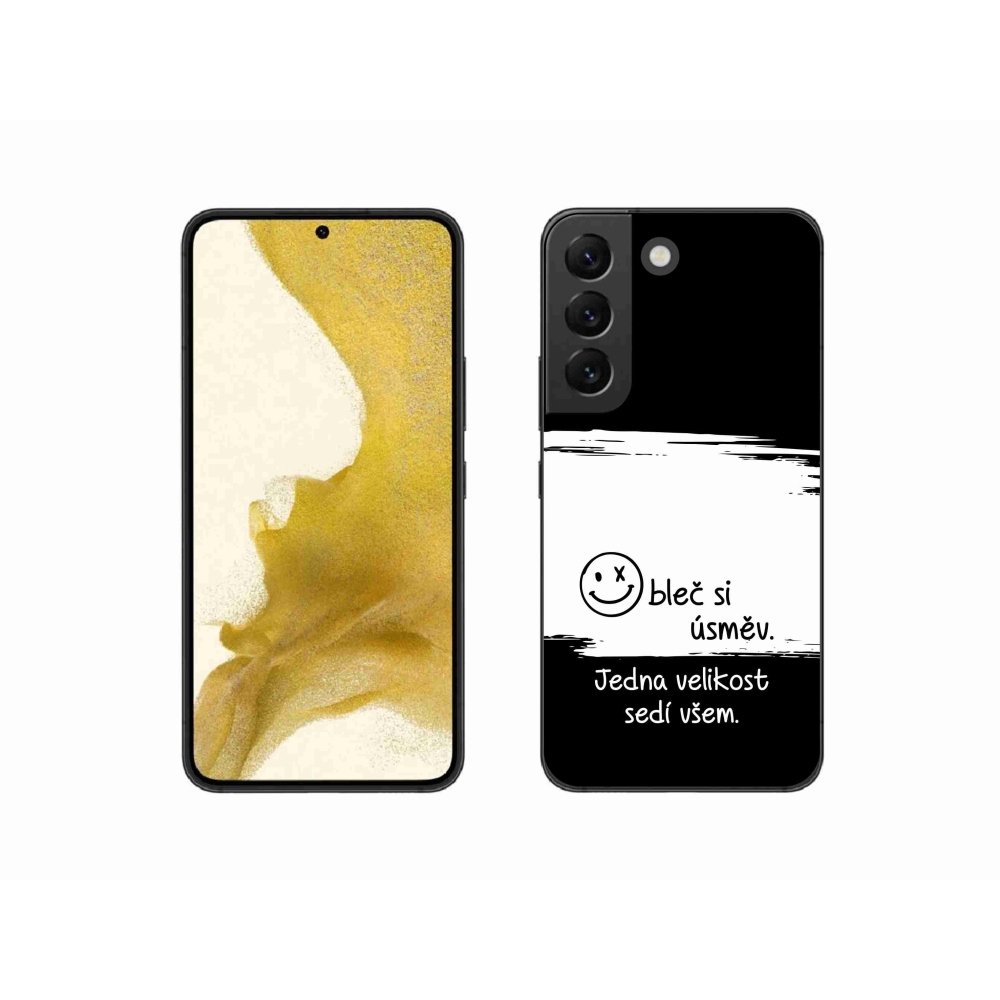 Gélový kryt mmCase na Samsung Galaxy S22 5G - vtipný text 8 bieločierne pozadie
