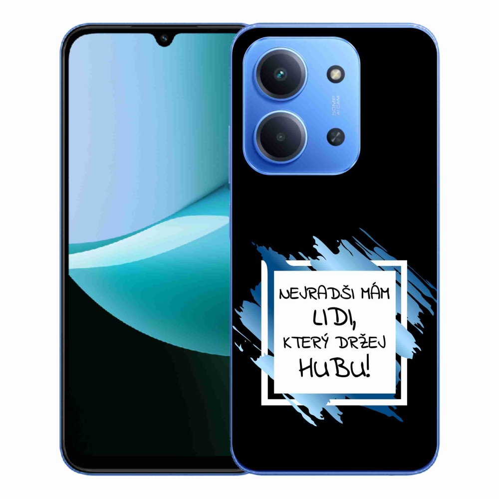 Gélový kryt mmCase na Xiaomi Redmi 15C 4G/5G (173mm) - vtipný text 7 bieločierne pozadie