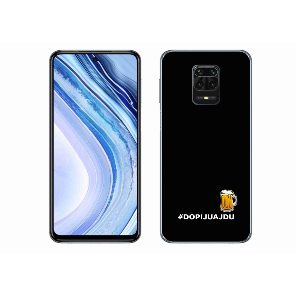 Gélový kryt mmCase na Xiaomi Redmi Note 9S - pivný motív 1 čierne pozadie