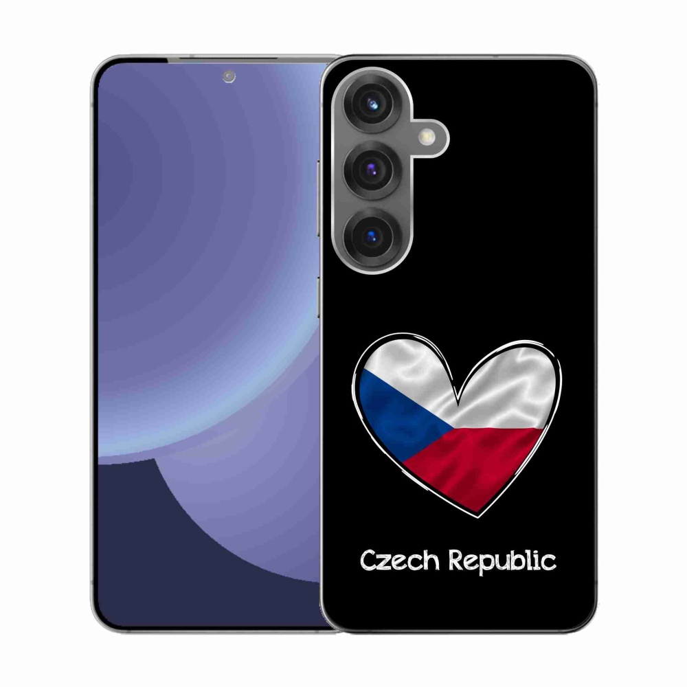 Gélový kryt mmCase na Samsung Galaxy S25 - vlajka srdca čierne pozadie