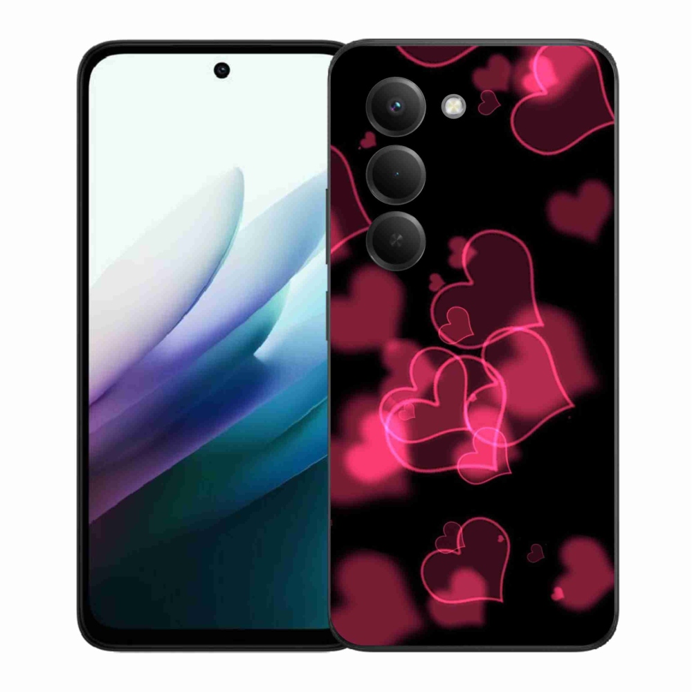 Gélový kryt mmCase na Xiaomi Redmi 15 4G/5G (171mm) - červená srdiečka