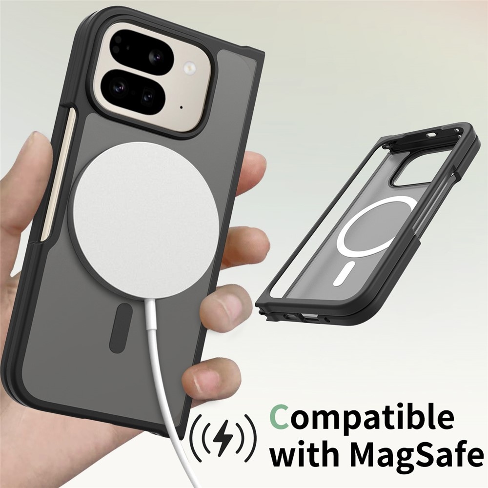 Skin gélový obal s pevným chrbtom a podporou MagSafe na Google Pixel 10 Pro Fold - čierny