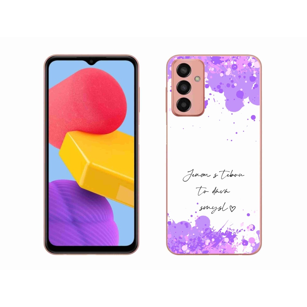 Gélový kryt mmCase na Samsung Galaxy M13 - zamilovaný text biele pozadie