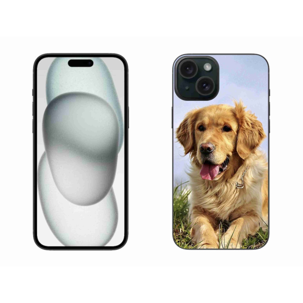 Gélový obal mmCase na iPhone 15 Plus - zlatý retriever