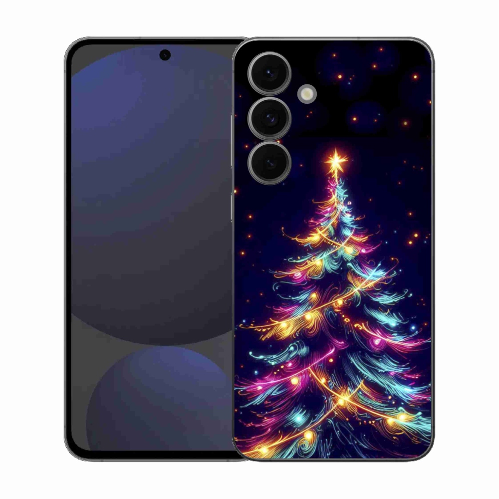 Gélový kryt mmCase na Samsung Galaxy S25 FE - neónový vianočný stromček