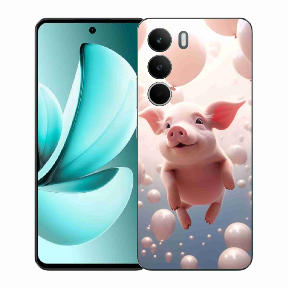 Gélový kryt mmCase na Realme C71 - prasiatko s balónikmi