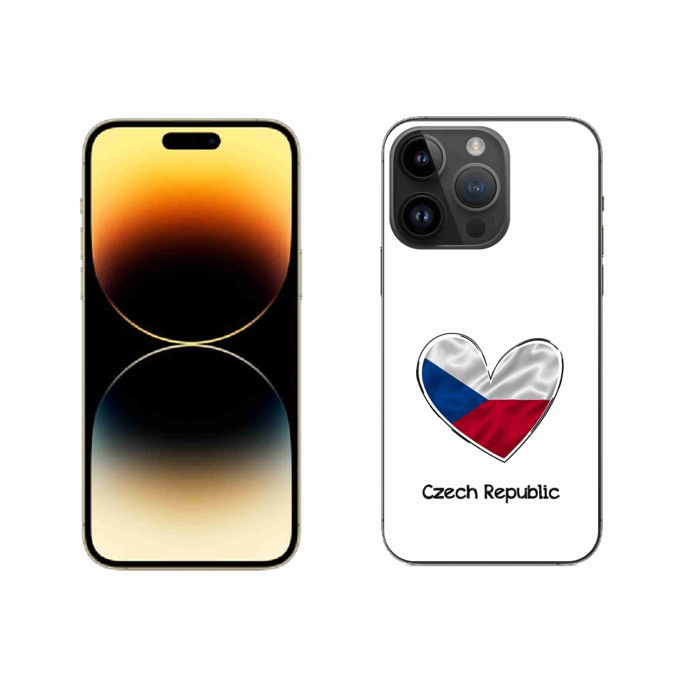 Gélový kryt mmCase na iPhone 14 Pro Max 6.7 - vlajka srdca biele pozadie