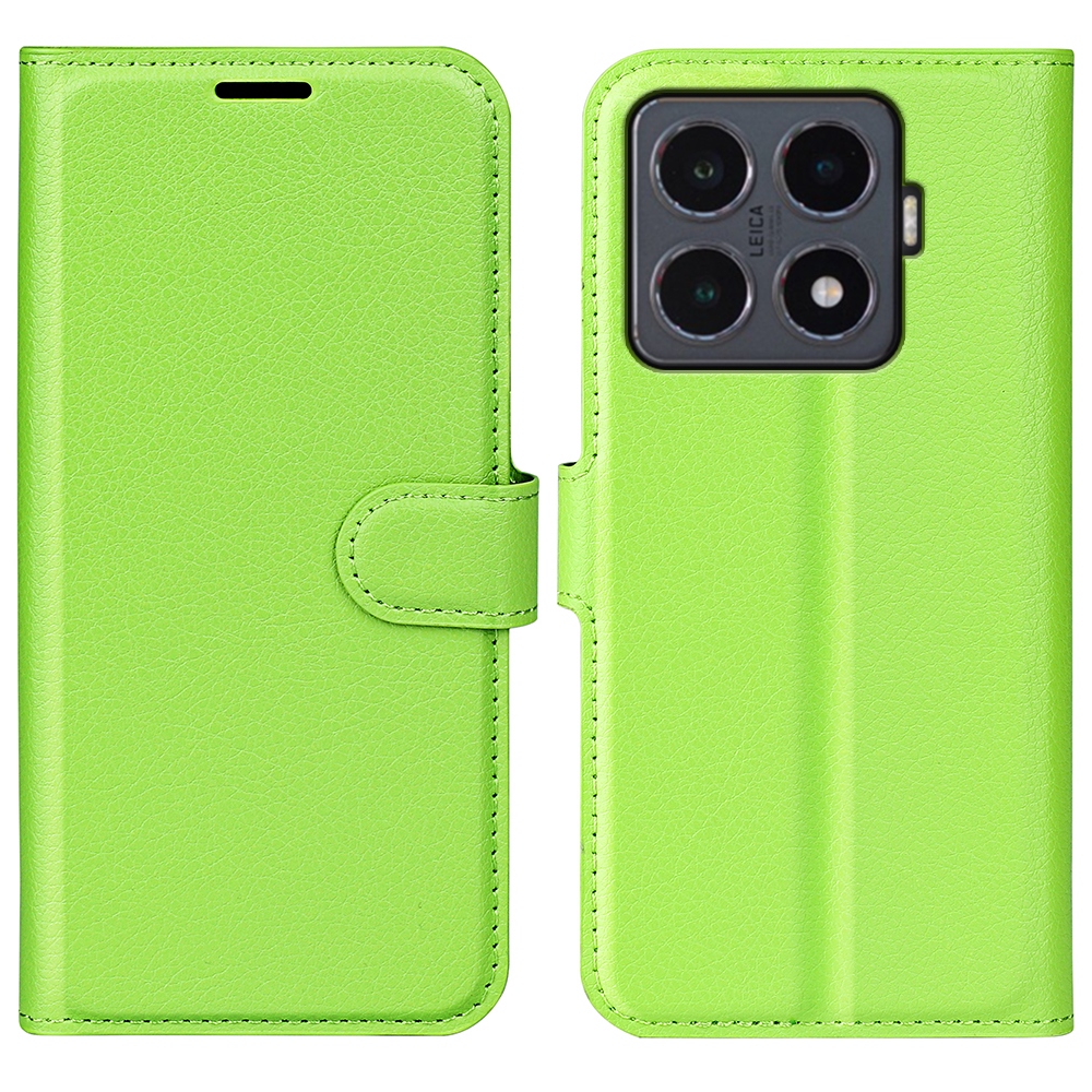 Litchi knižkové púzdro na Xiaomi 15T Pro - zelené