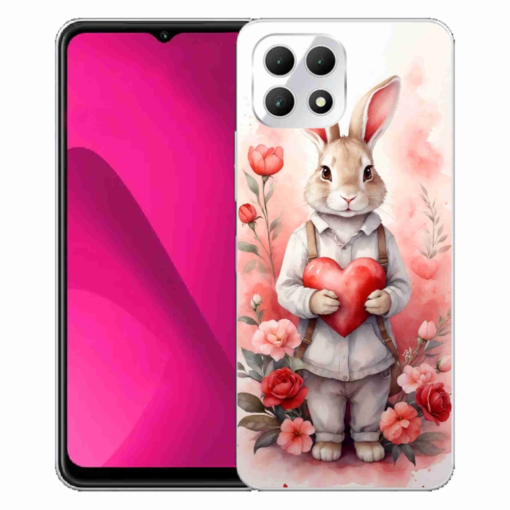 Gélový kryt mmCase na T-Mobile T Phone 2 - zajac so srdiečkom