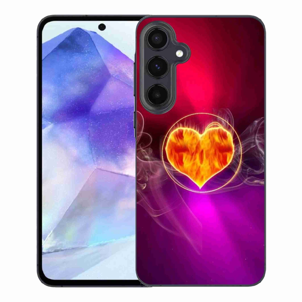 Gélový kryt mmCase na Samsung Galaxy A55 5G - ohnivé srdce
