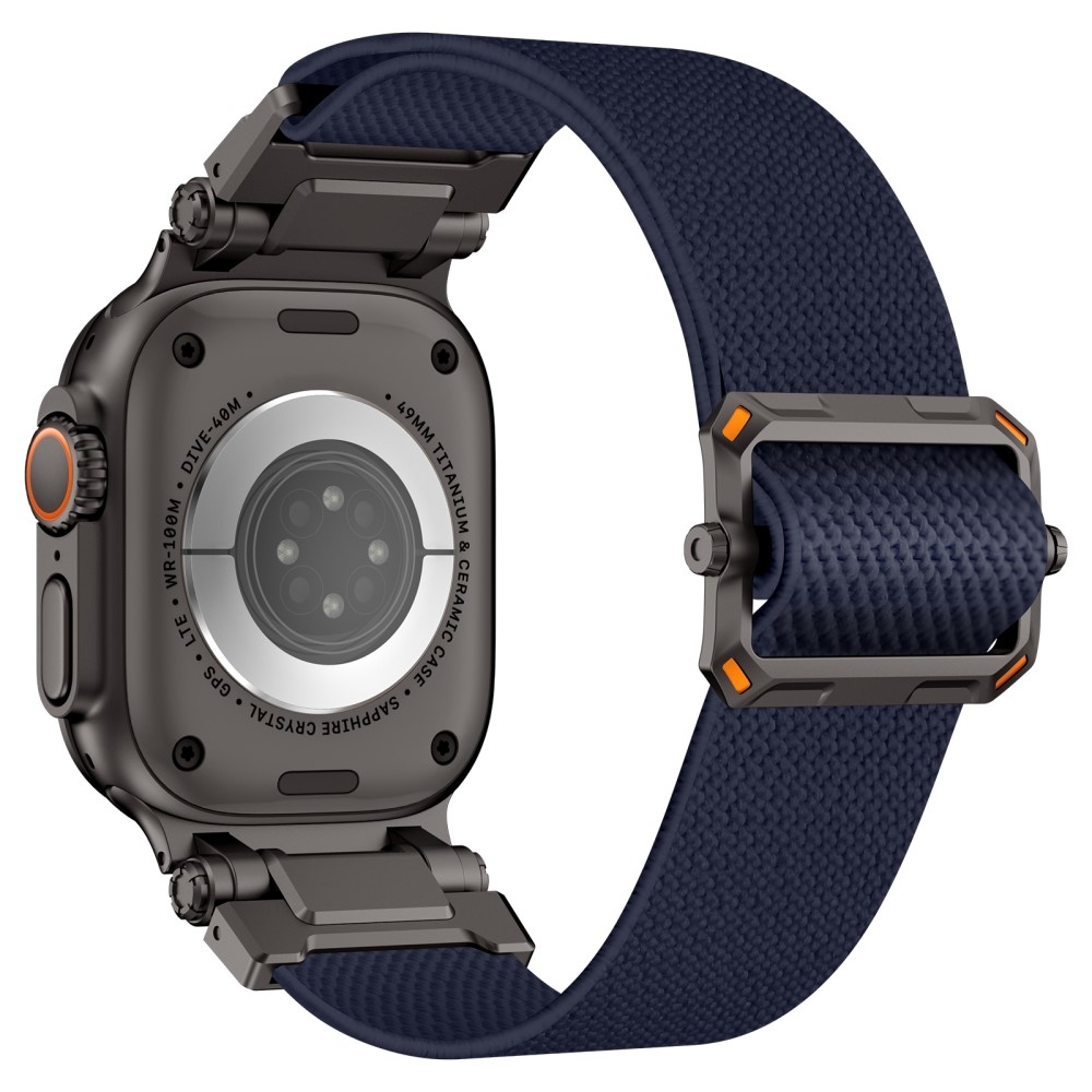 Metal nylonový remienok na Apple Watch Ultra/Ultra 2 49mm/SE/SE 2022/2023 44mm/10 46mm/9/8/7 45mm/6/5/4 44mm/3/2/1 42 mm - modrý
