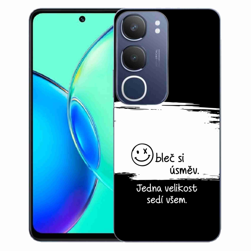 Gélový kryt mmCase na Vivo Y19s - vtipný text 8 bieločierne pozadie