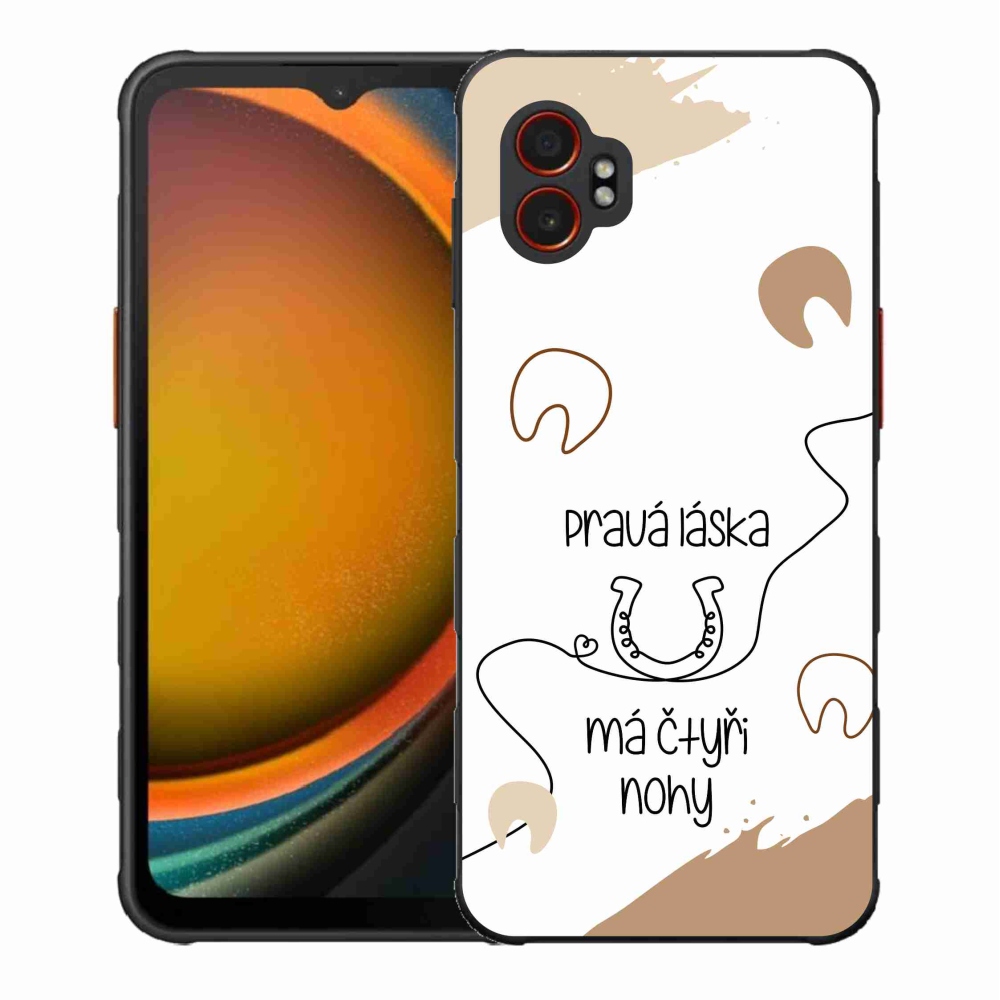 Gélový kryt mmCase na Samsung Galaxy Xcover 7 Pro - konský motív biele pozadie