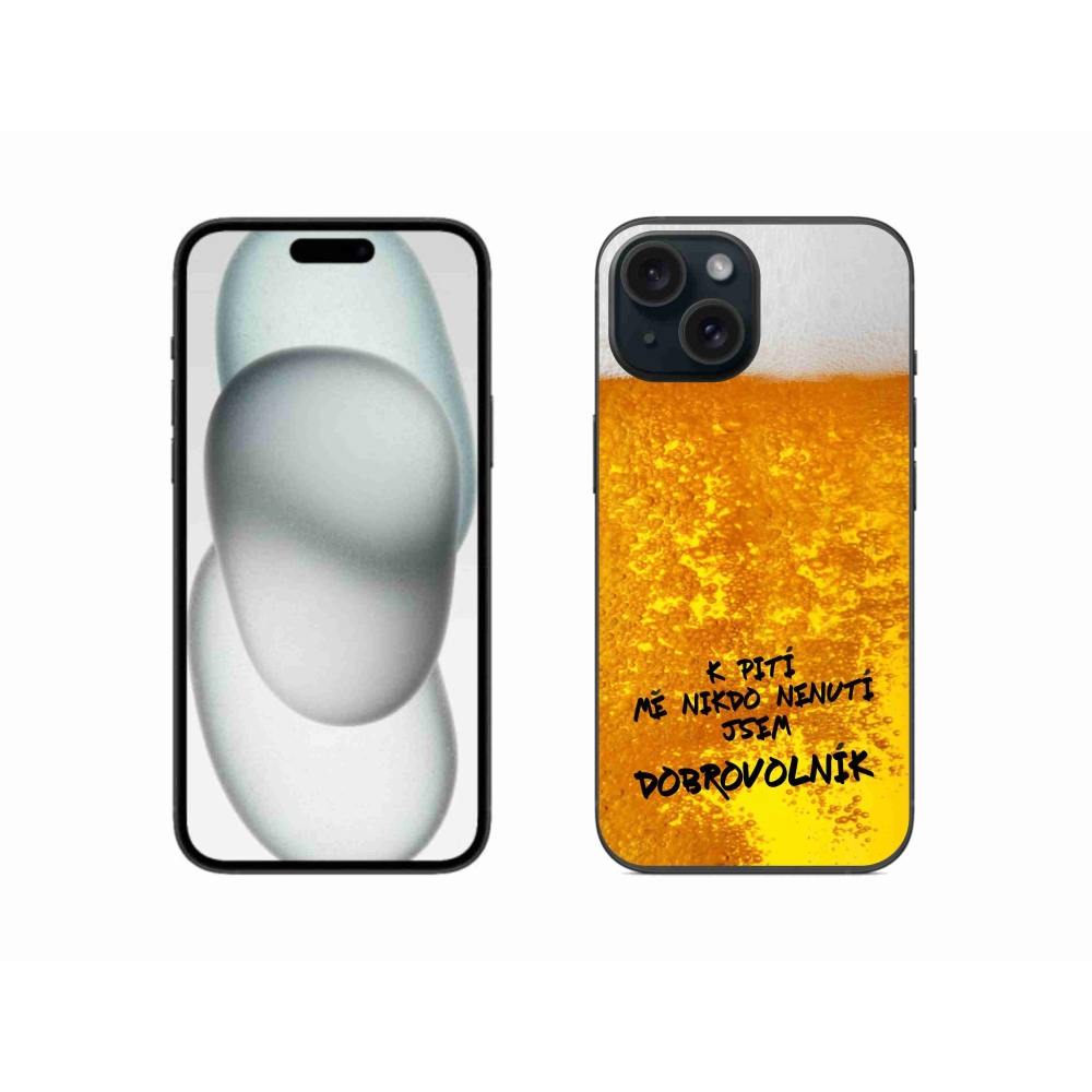 Gélový kryt mmCase na iPhone 15 - pivný motív 4