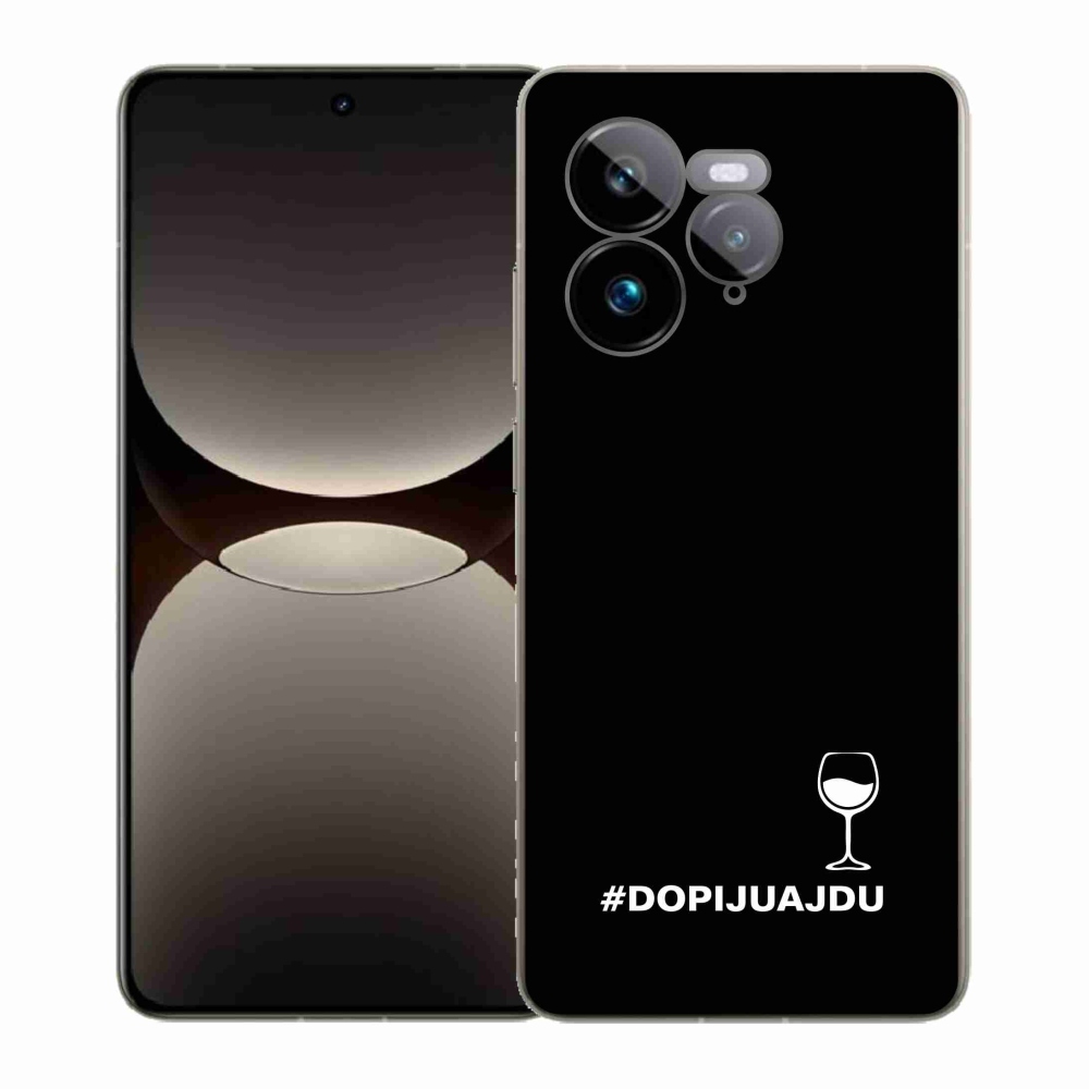 Gélový kryt mmCase na Realme GT 7 Pro 5G - vínny motív čierne pozadie