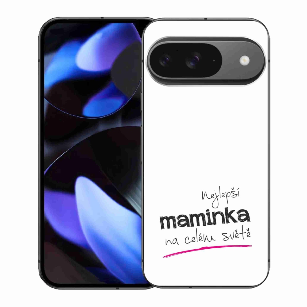 Gélový kryt mmCase na Google Pixel 9/9 Pro - najlepšia mamička 4 biele pozadie