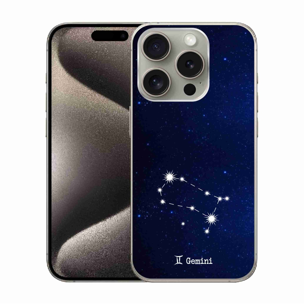 Gélový kryt mmCase na iPhone 15 Pro - súhvezdie Blížencov