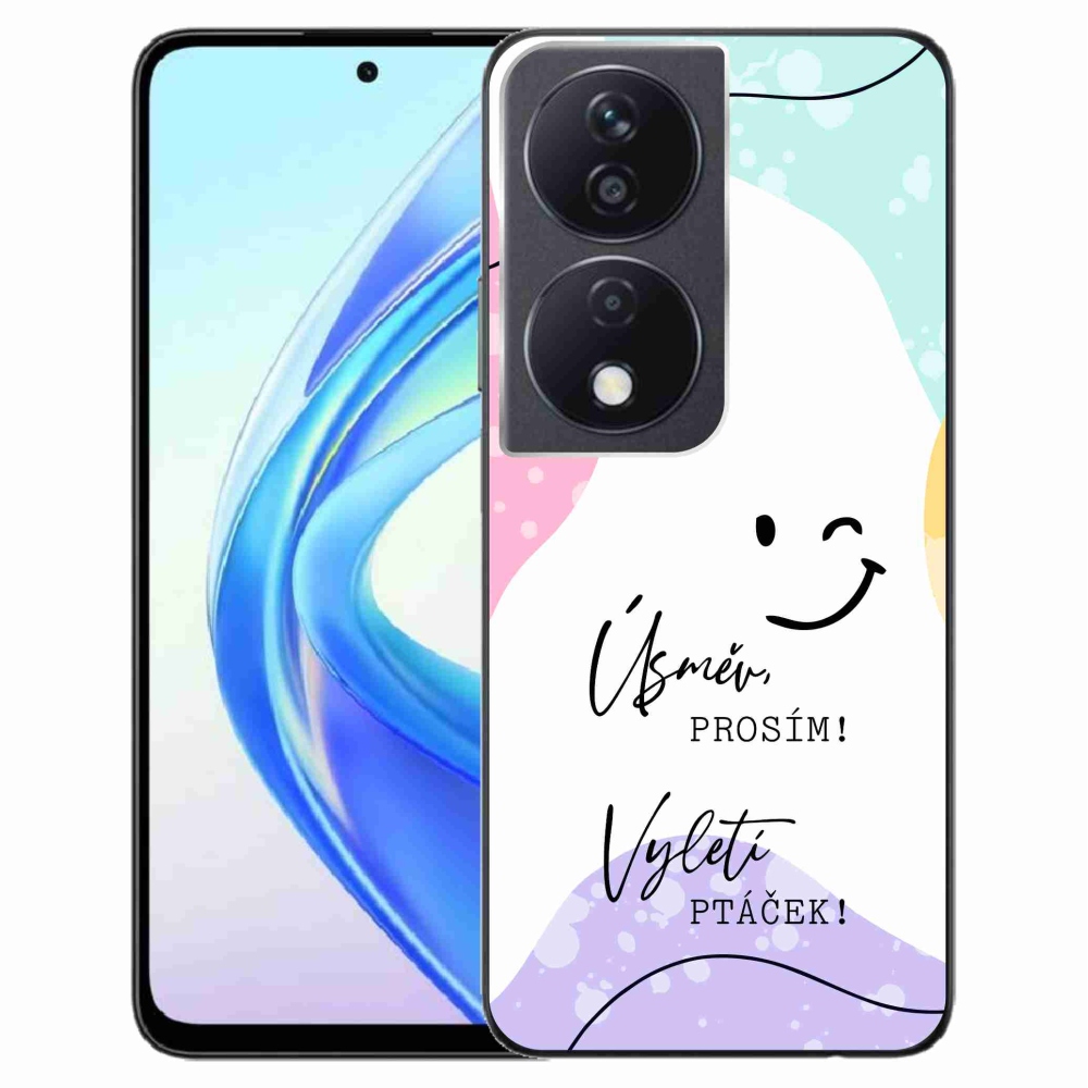 Gélový kryt mmCase na Honor X7b/Honor 90 Smart - vtipný text 4 biele pozadie