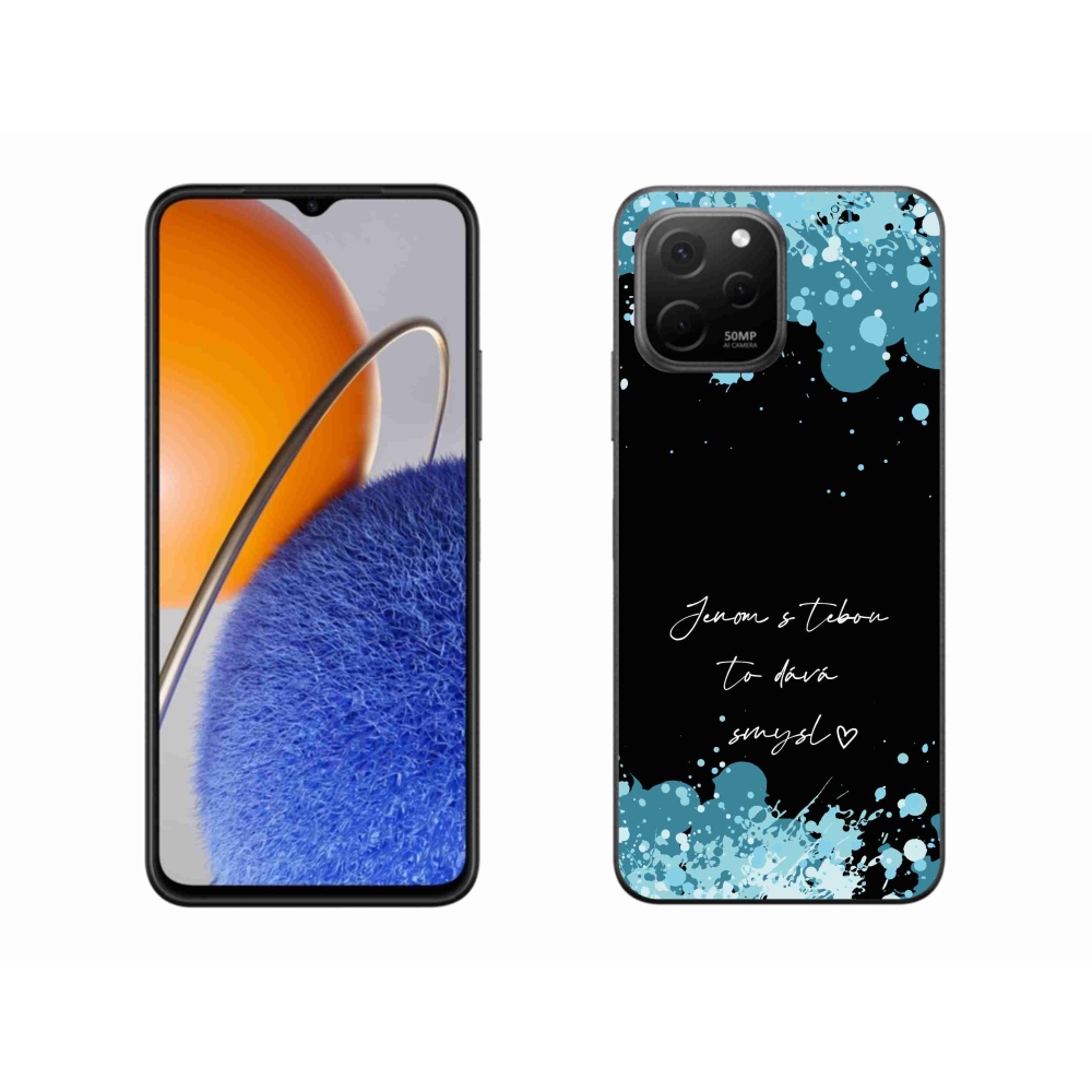Gélový kryt mmCase na Huawei Nova Y61 - zamilovaný text čierne pozadie