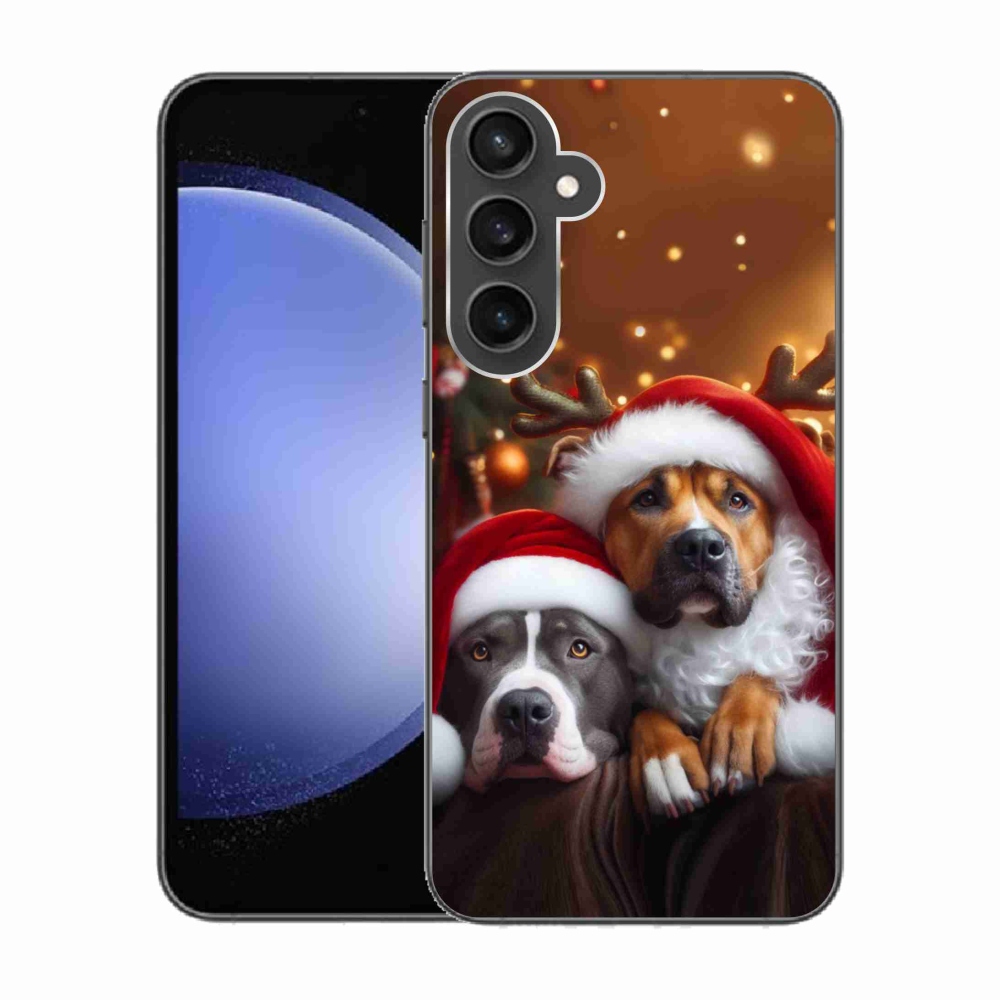 Gélový kryt mmCase na Samsung Galaxy S23 FE - vianočné psy