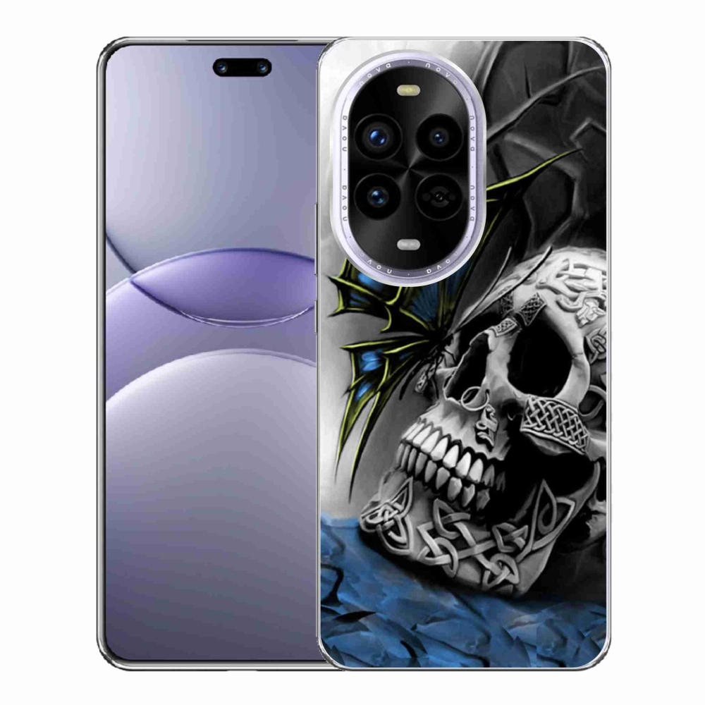 Gélový kryt mmCase na Huawei Nova 13 Pro 5G - motýľ a lebka