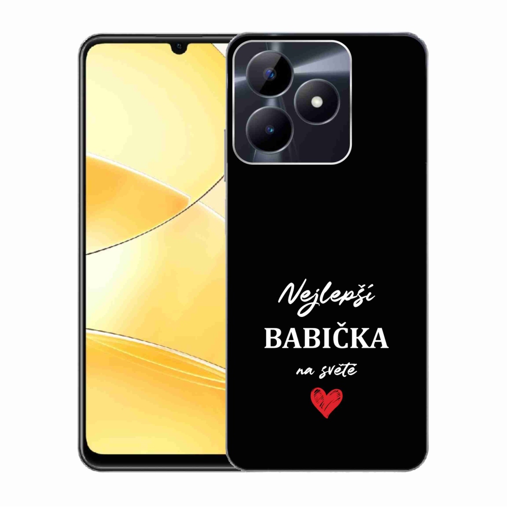 Gélový kryt mmCase na Realme C51/C53 - najlepšia babička 1 čierne pozadie