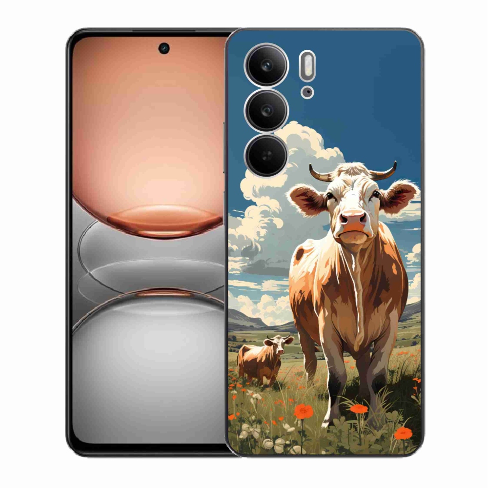 Gélový kryt mmCase na Realme C75 - kravy na lúke
