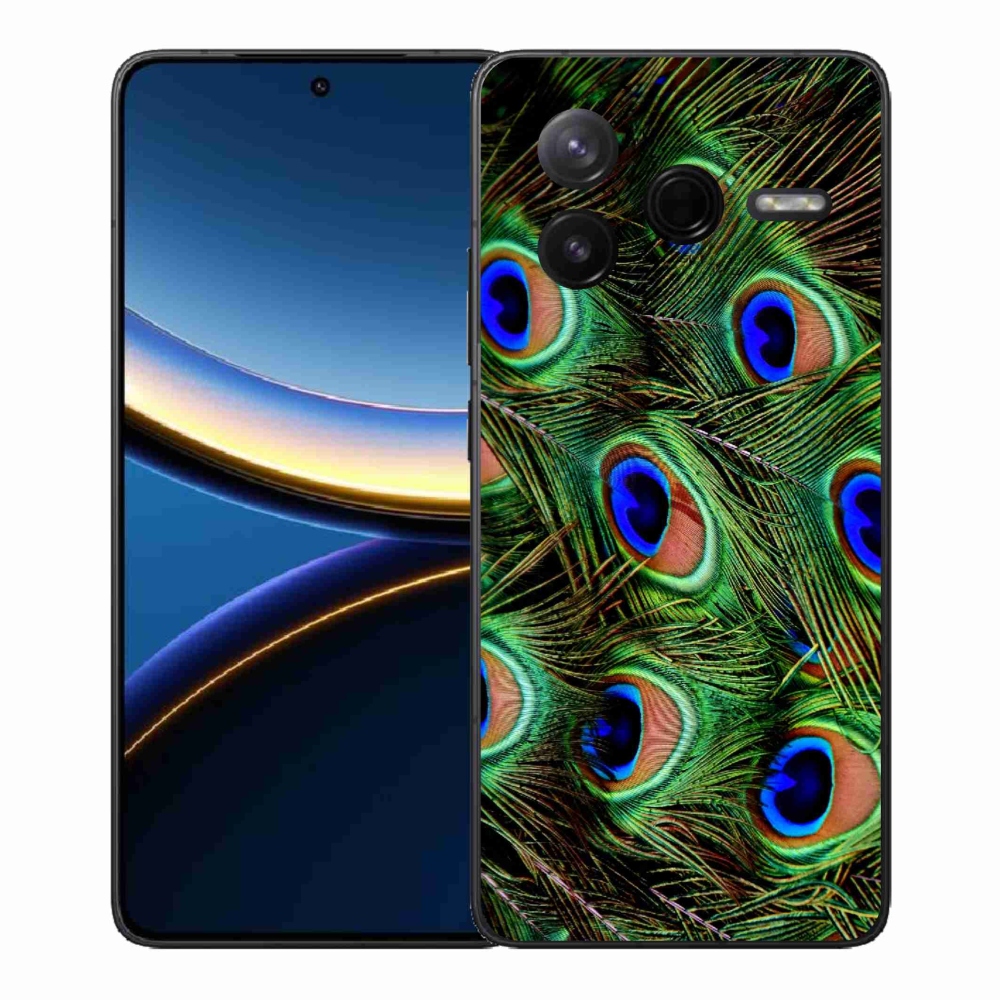 Gélový kryt mmCase na Xiaomi Poco F7 Pro - pávie perie