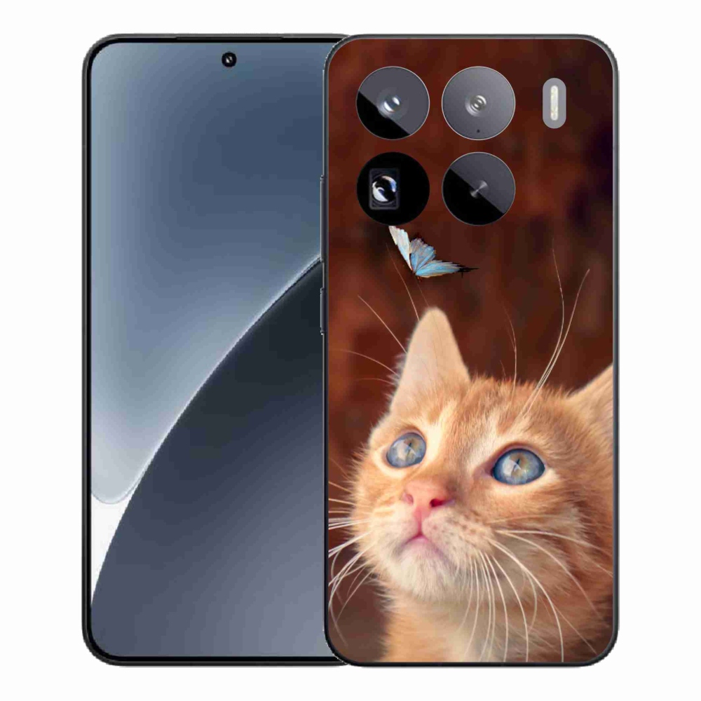Gélový kryt mmCase na Xiaomi 15 Pro - motýľ a mačiatko
