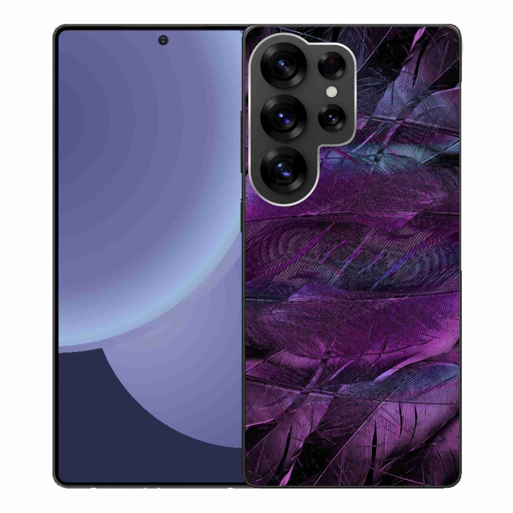 Gélový kryt mmCase na Samsung Galaxy S25 Ultra - fialové pierka