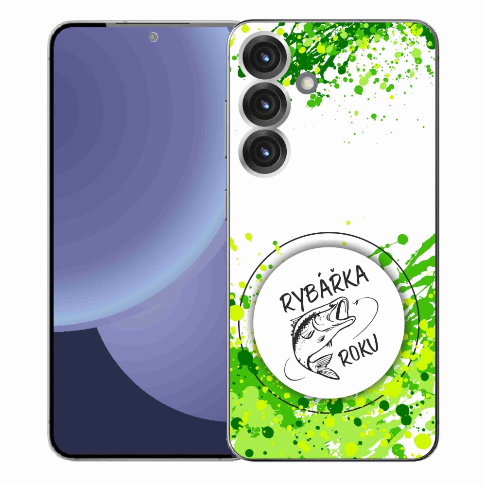 Gélový kryt mmCase na Samsung Galaxy S25+ - rybárka roka biele pozadie