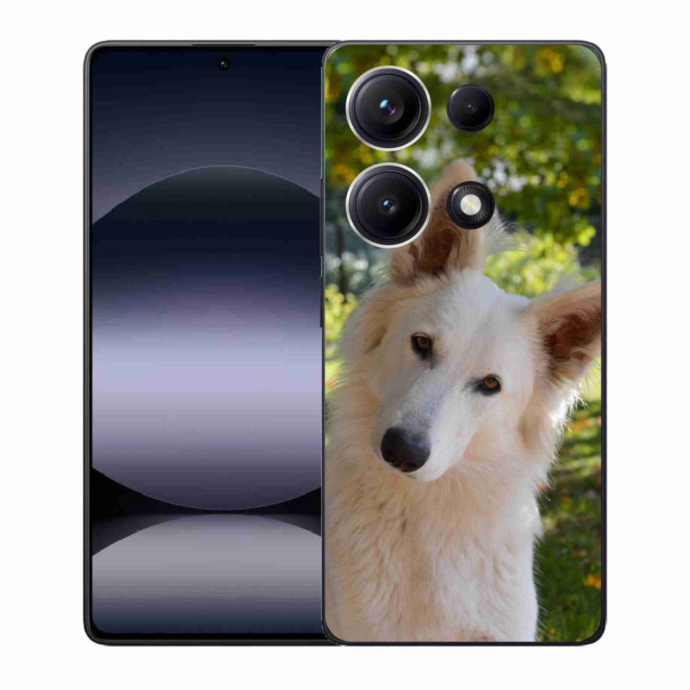 Gélový kryt mmCase na Xiaomi Redmi Note 14S - biely švajčiarsky ovčiak 1